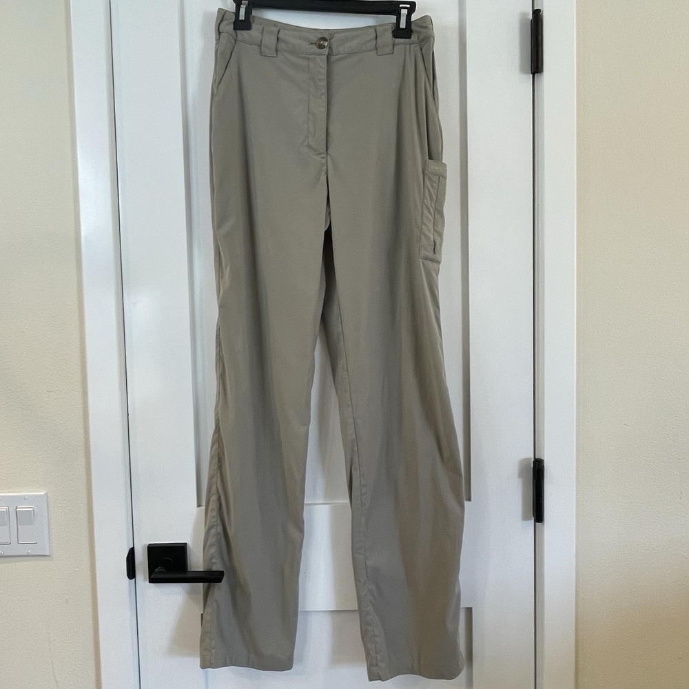 ExOfficio Cargo Hiking Pant Women 8 Khaki Pockets Outdoor Gorpcore Chore Cowgirl
